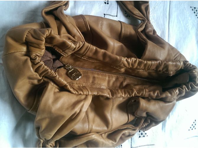 Borsa Uterque in pelle d'agnello marrone - vista 6