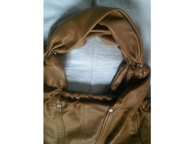 Borsa Uterque in pelle d'agnello marrone - vista 8