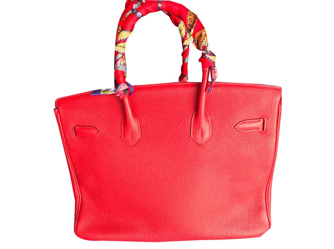 Birkin Hermès Handtasche Rot - Ansicht 3