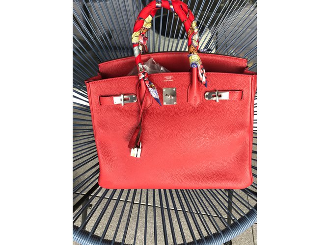 Birkin Hermès Handtasche Rot - Ansicht 4