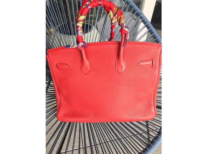 Birkin Hermès Handtasche Rot - Ansicht 9