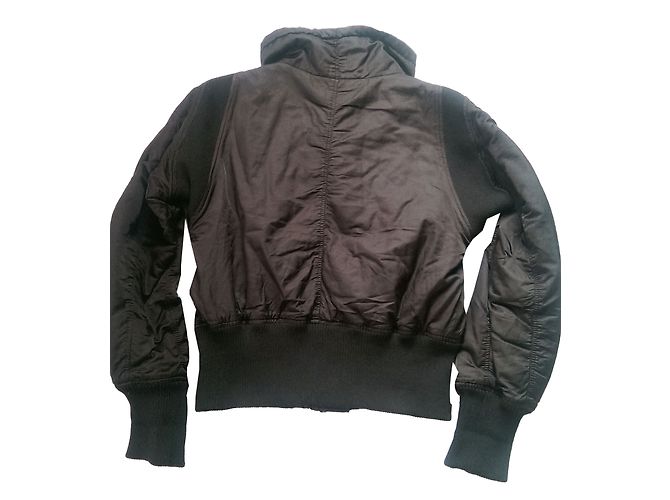 Jaqueta Armani Exchange preta com efeito cetim acolchoada Preto - vista 2