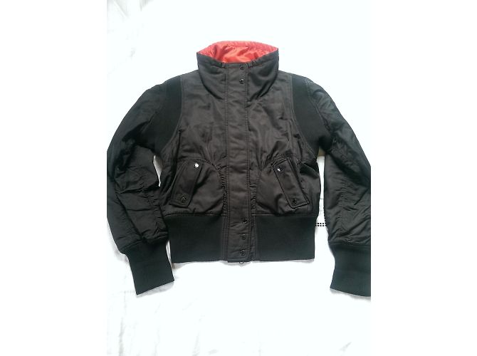 Jaqueta Armani Exchange preta com efeito cetim acolchoada Preto - vista 3