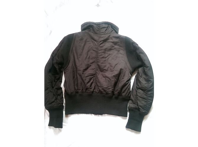 Jaqueta Armani Exchange preta com efeito cetim acolchoada Preto - vista 4