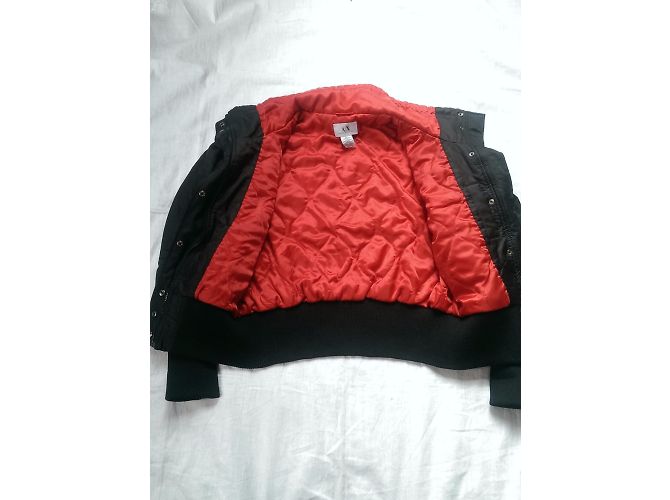 Jaqueta Armani Exchange preta com efeito cetim acolchoada Preto - vista 6