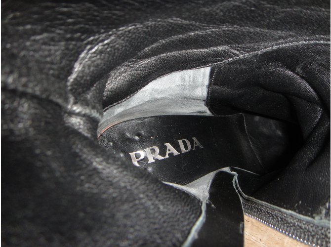 Botas Prada de cuero negro 36.5IT - vista 10