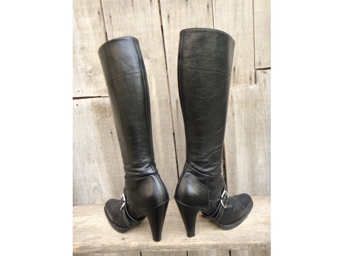 Botas Prada de cuero negro 36.5IT - vista 6