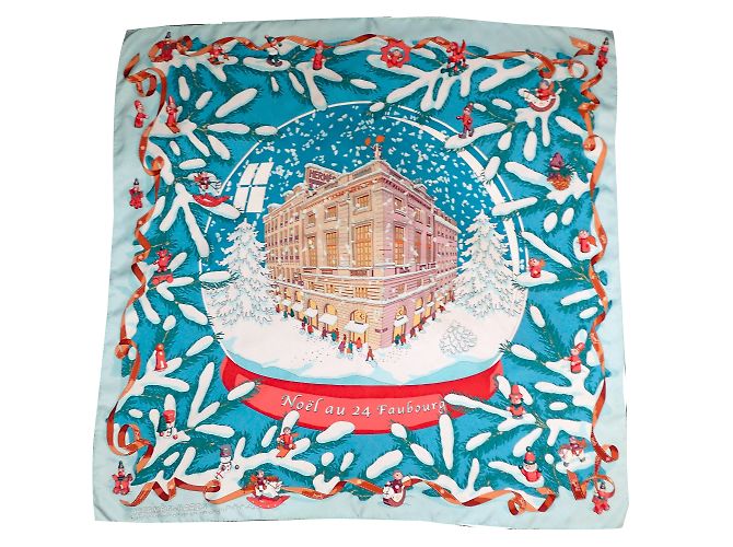 Hermès Silk scarf White Blue - view 2