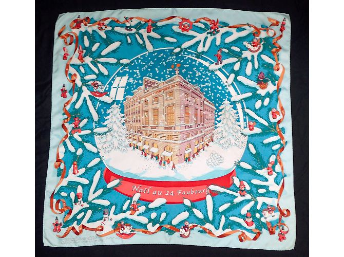 Hermès Silk scarf White Blue - view 3