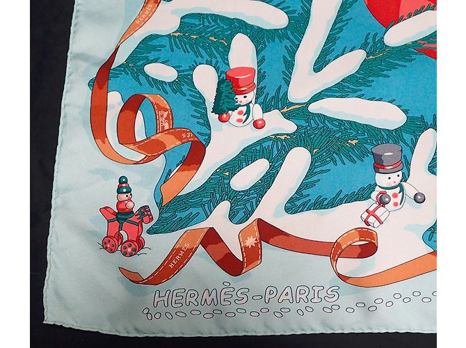 Hermès Silk scarf White Blue - view 4