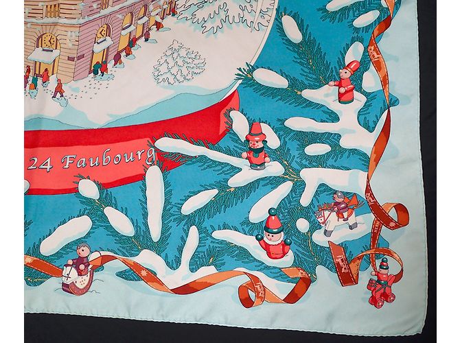 Hermès Silk scarf White Blue - view 5
