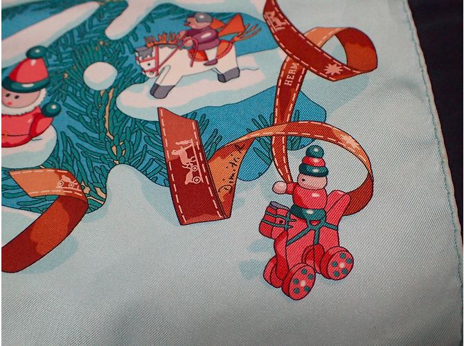 Hermès Silk scarf White Blue - view 6