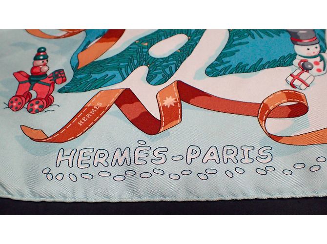 Hermès Silk scarf White Blue - view 7