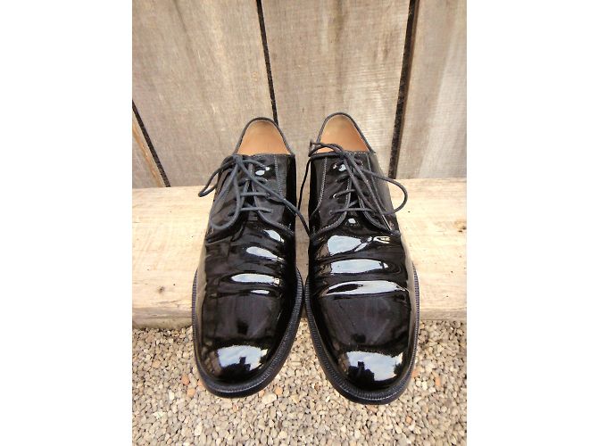 Décolleté Derby Gucci in pelle verniciata nera 39.5IT Nero - vista 2