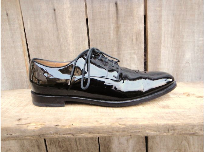 Décolleté Derby Gucci in pelle verniciata nera 39.5IT Nero - vista 3