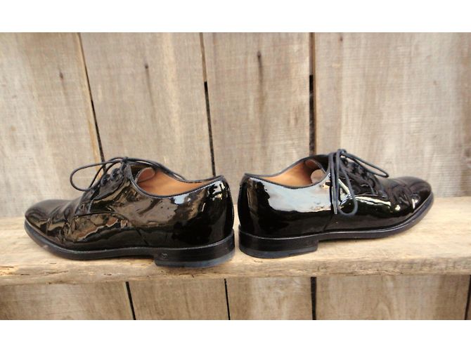 Décolleté Derby Gucci in pelle verniciata nera 39.5IT Nero - vista 5