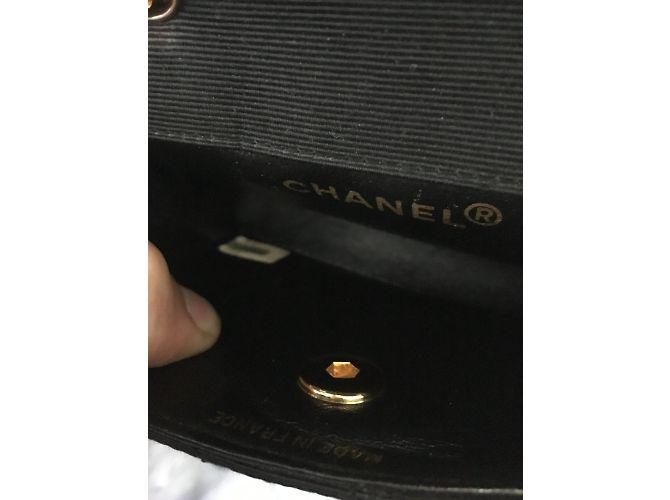 Clutch Chanel Mini Timeless in seta nera Nero - vista 11