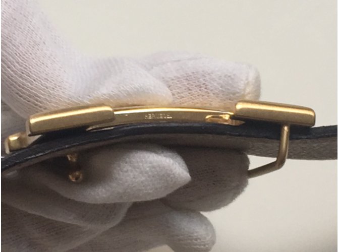 Hermès Gürtel Schwarz Creme - Ansicht 10