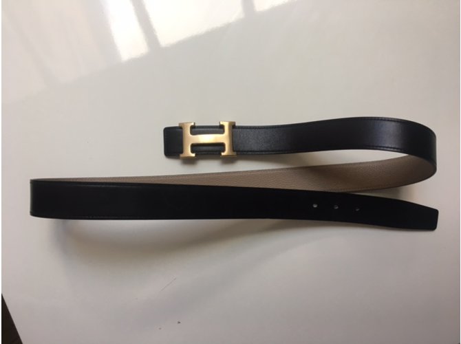 Hermès Gürtel Schwarz Creme - Ansicht 11