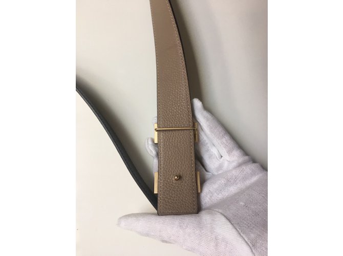 Hermès Gürtel Schwarz Creme - Ansicht 13