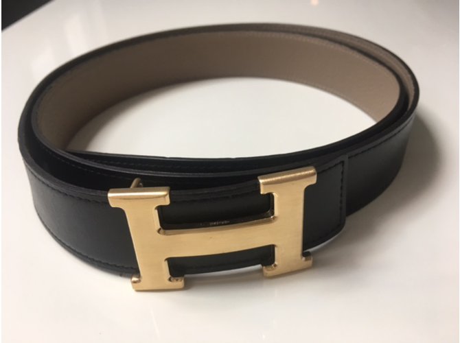 Hermès Gürtel Schwarz Creme - Ansicht 6
