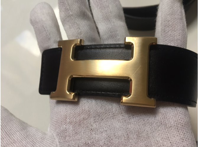 Hermès Gürtel Schwarz Creme - Ansicht 7