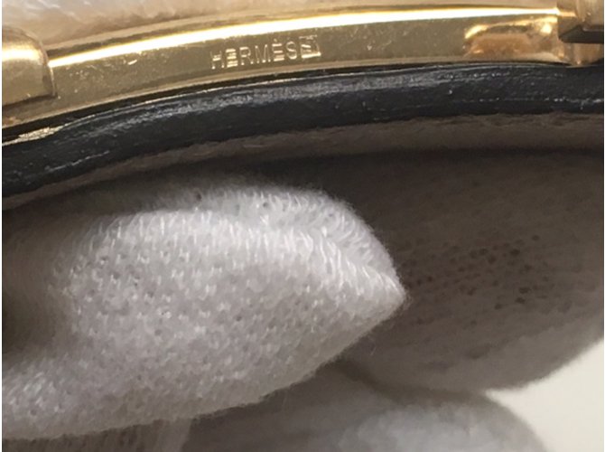 Hermès Gürtel Schwarz Creme - Ansicht 9