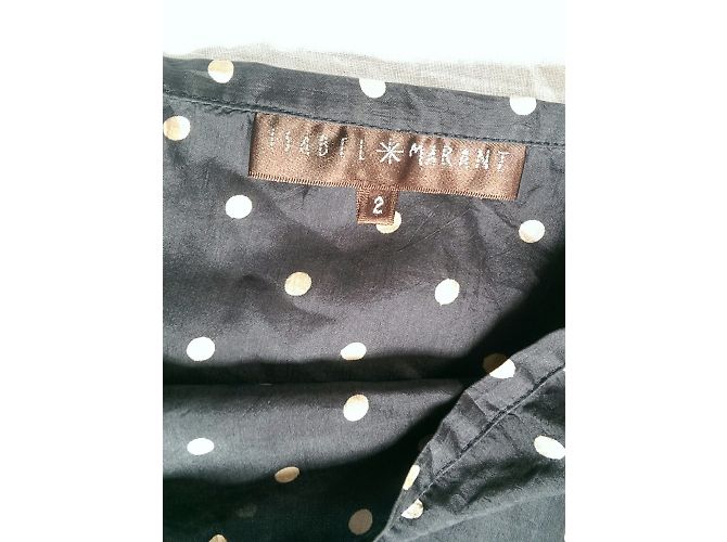 Falda Midi de Seda Isabel Marant Azul Beige - vista 4