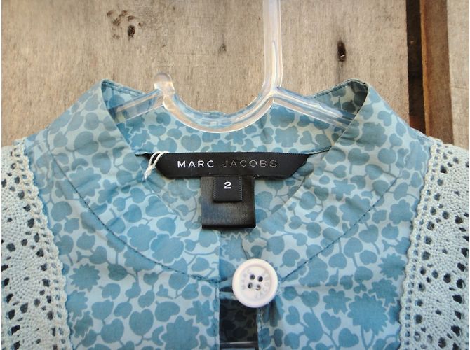 Camicetta Marc Jacobs in cotone blu ricamato - vista 4