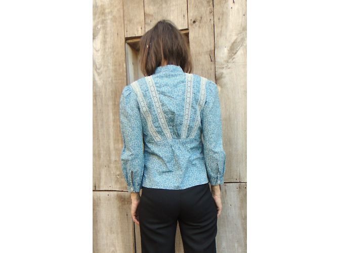 Camicetta Marc Jacobs in cotone blu ricamato - vista 5