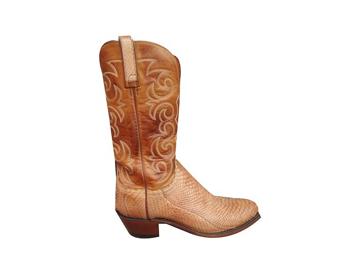 Autre Marque Lucchese N7899 Stiefel Beige Ziege und Python - Ansicht 2