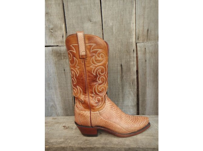 Autre Marque Lucchese N7899 Stiefel Beige Ziege und Python - Ansicht 3