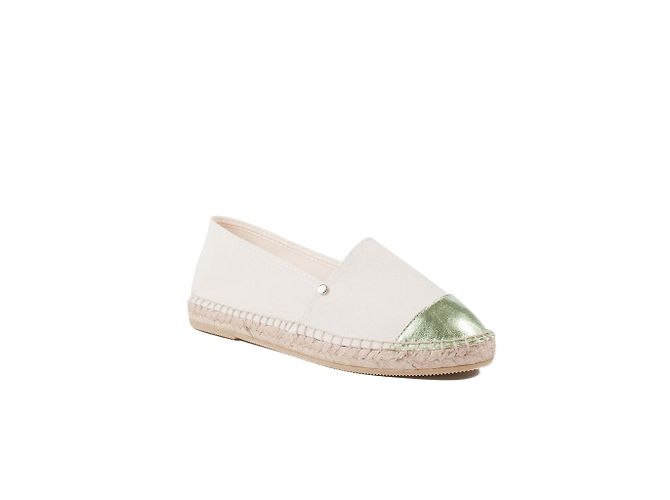 Autre Marque Espadrillas Ori & Occi in cotone bianco e pelle verde 41 - vista 2