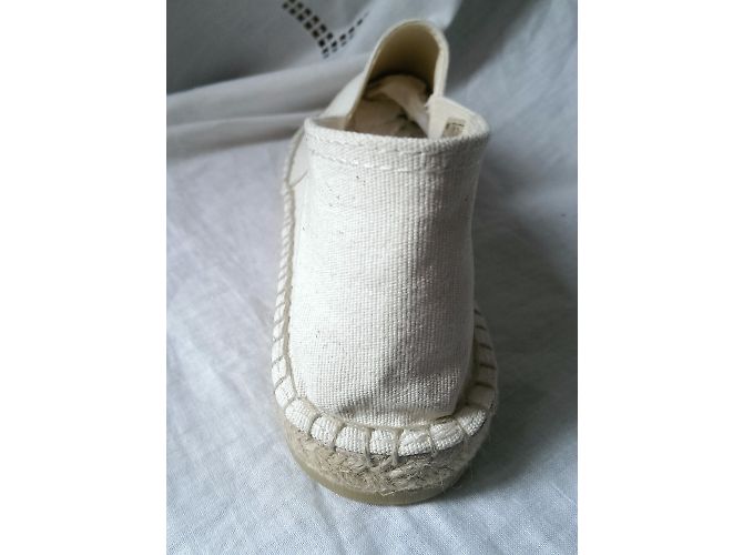 Autre Marque Espadrillas Ori & Occi in cotone bianco e pelle croco beige 41 Marrone - vista 8