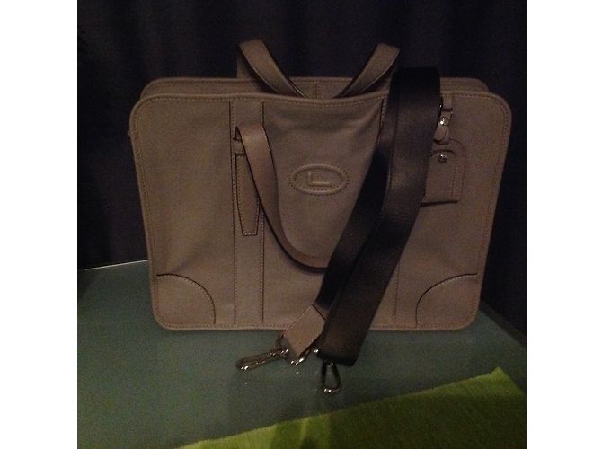 Lancel Porte-documents en cuir gris - vue 3