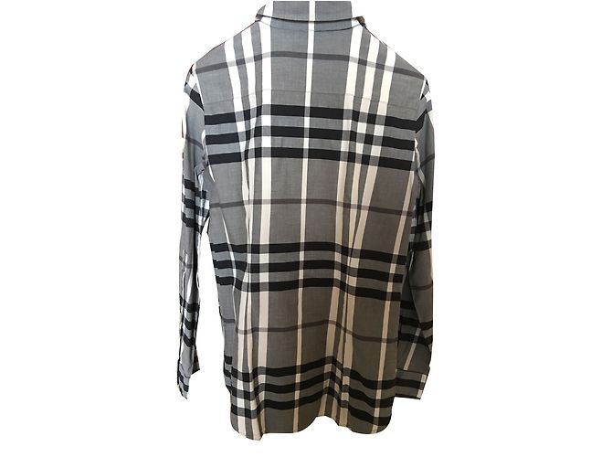 Camisa Burberry Tartán Gris de Algodón - vista 2