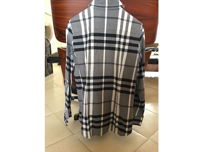 Camisa Burberry Tartán Gris de Algodón - vista 4