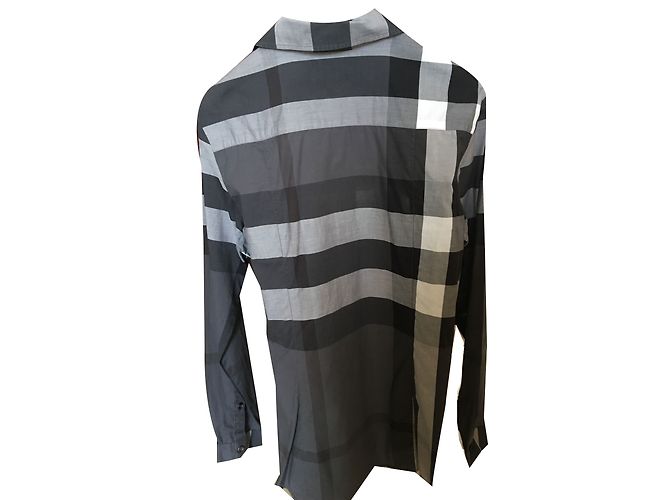 Camisa Burberry Brit Tartán Gris Algodón - vista 2