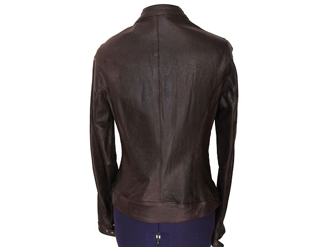 Autre Marque Martinaesse Lederjacke Schokoladenbraun - Ansicht 2