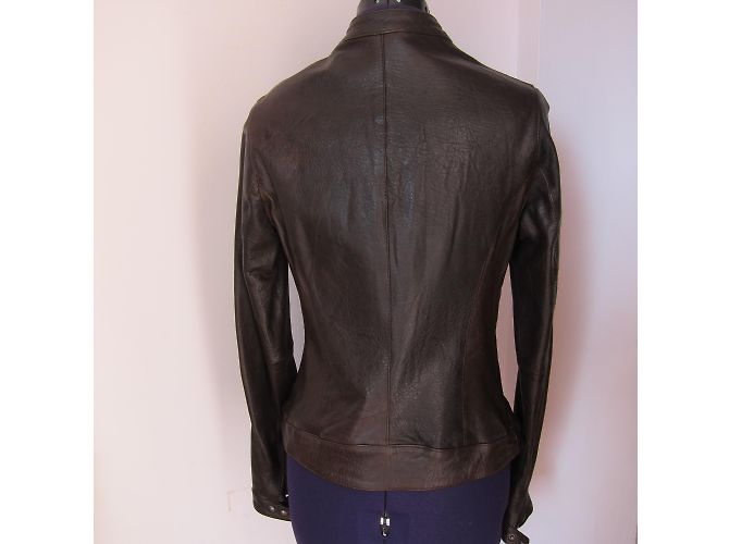 Autre Marque Martinaesse Lederjacke Schokoladenbraun - Ansicht 4