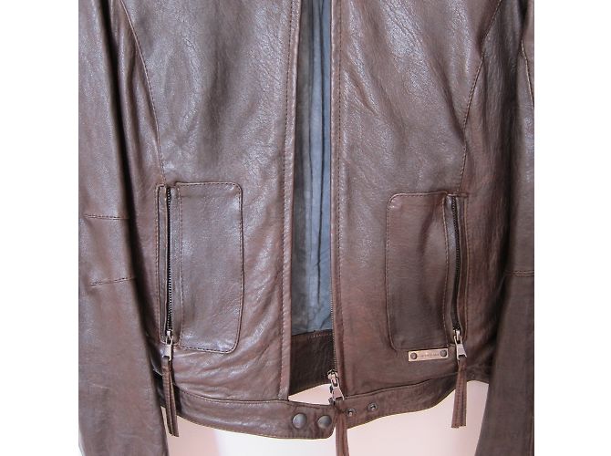 Autre Marque Martinaesse Lederjacke Schokoladenbraun - Ansicht 5