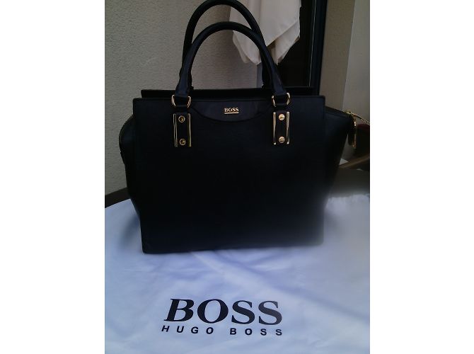 Borsa Hugo Boss in pelle nera Nero - vista 3
