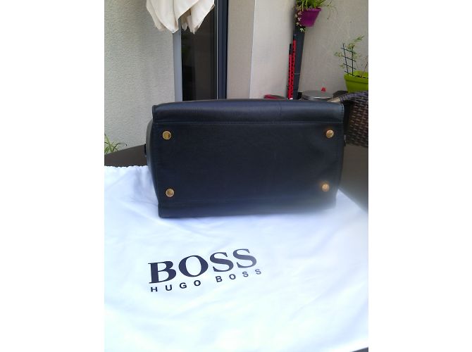 Borsa Hugo Boss in pelle nera Nero - vista 4