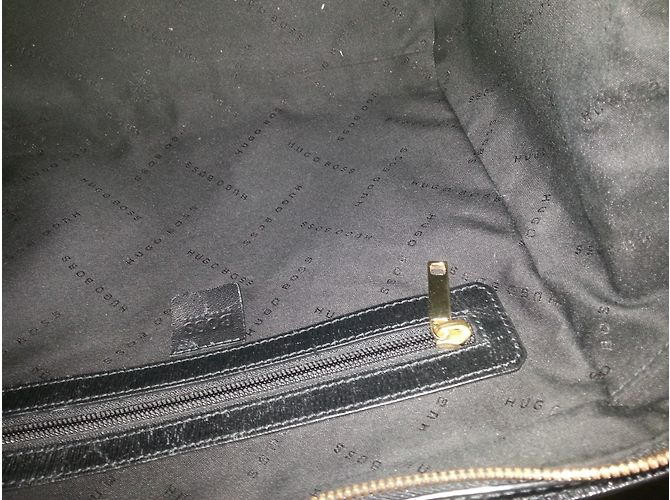 Borsa Hugo Boss in pelle nera Nero - vista 6
