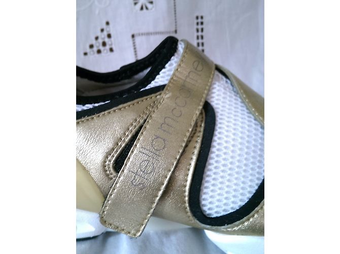 Stella Mc Cartney Sneakers Stella McCartney in pelle bianca e oro Nero Bianco D'oro - vista 7