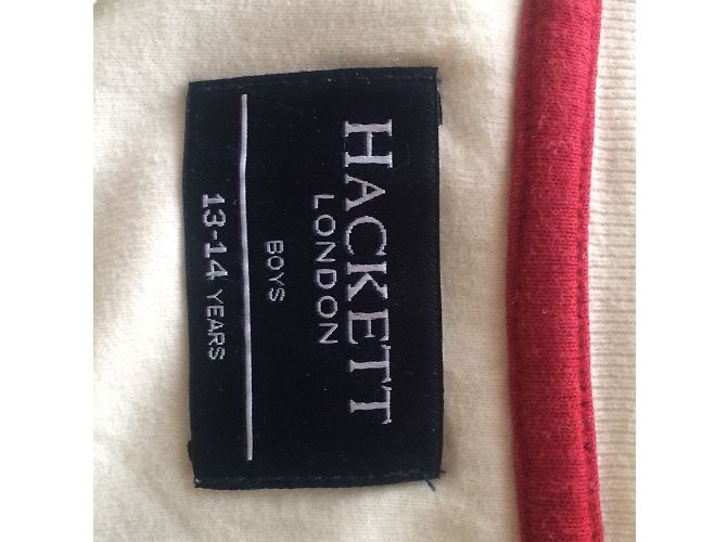 T-shirt Hackett London Union Jack bordada em algodão manga comprida Marfim Fora de branco - vista 4