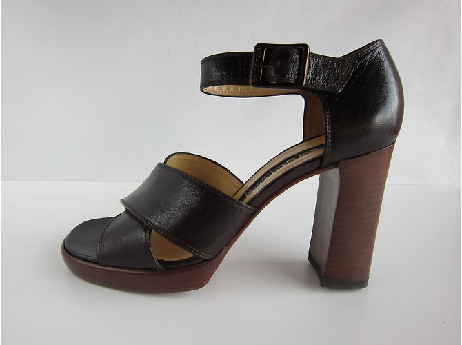 Sandali Sergio Rossi in pelle marrone - vista 3