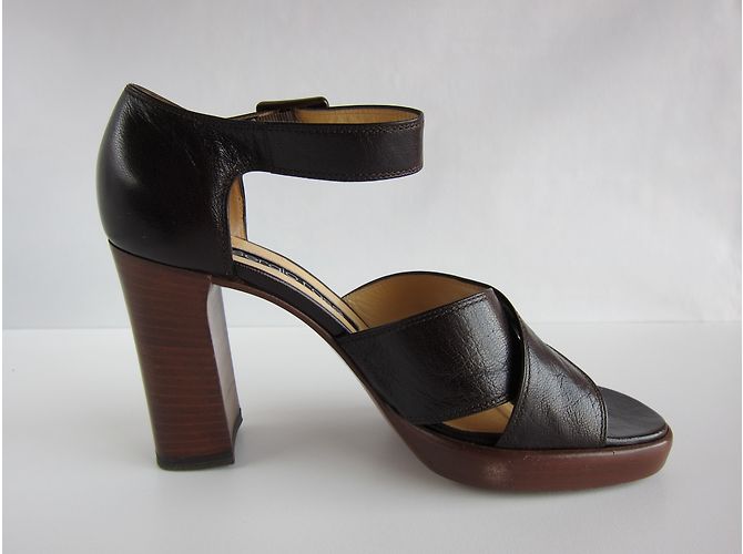 Sandali Sergio Rossi in pelle marrone - vista 5