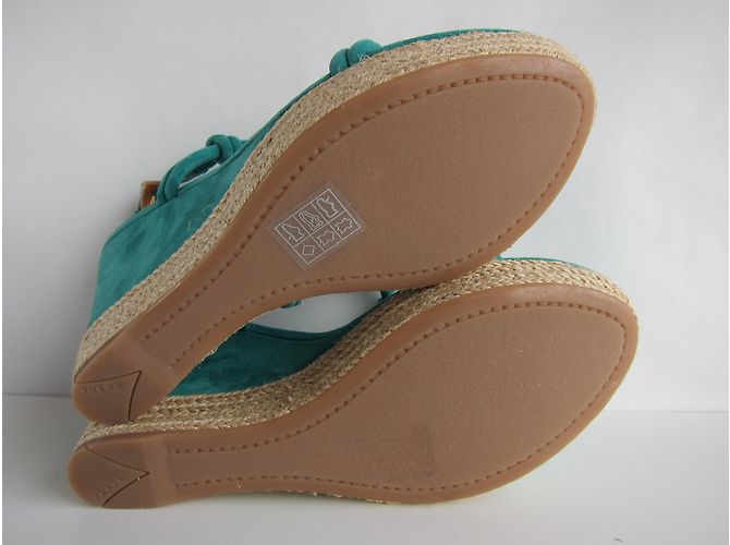 Prada Emerald Suede Platform Sandals Green - view 8