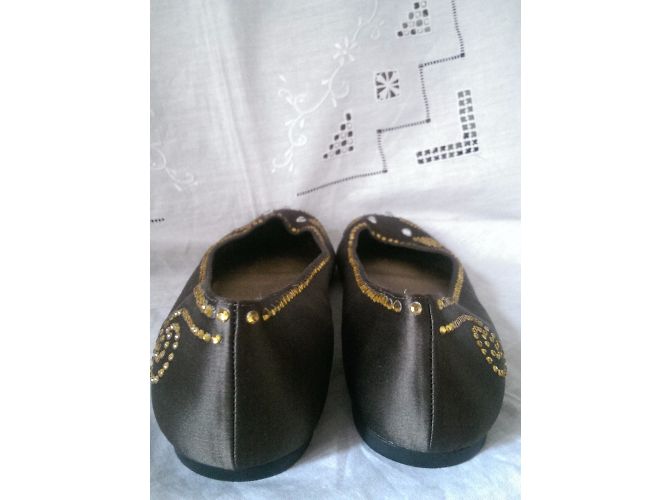 Marc by Marc Jacobs Mouse Ballerinas aus Leder und Khaki Satin Golden - Ansicht 8